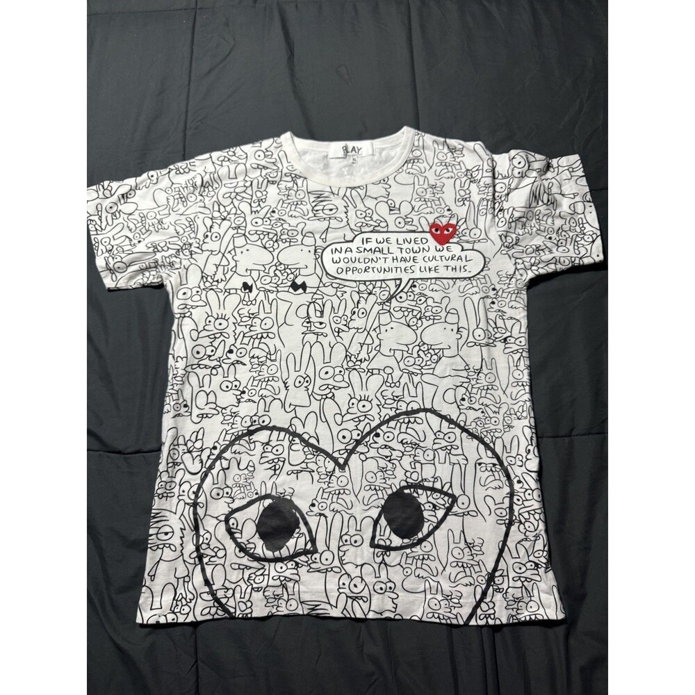 Play comme des Garçons women’s tshirt Xs Matt Groening “Life In Hell” 2011 Rare
